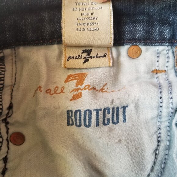 7 for All Mankind Women's Jeans 24 Blue Bootcut Y2K Medium Dark Wash - Picture 6 of 6